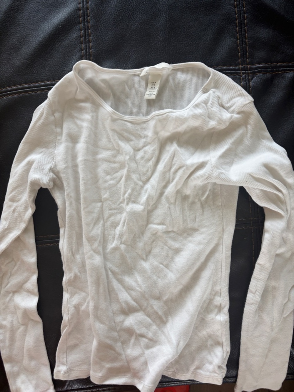 H&M Classic White Long-Sleeve Women's Thermal Top